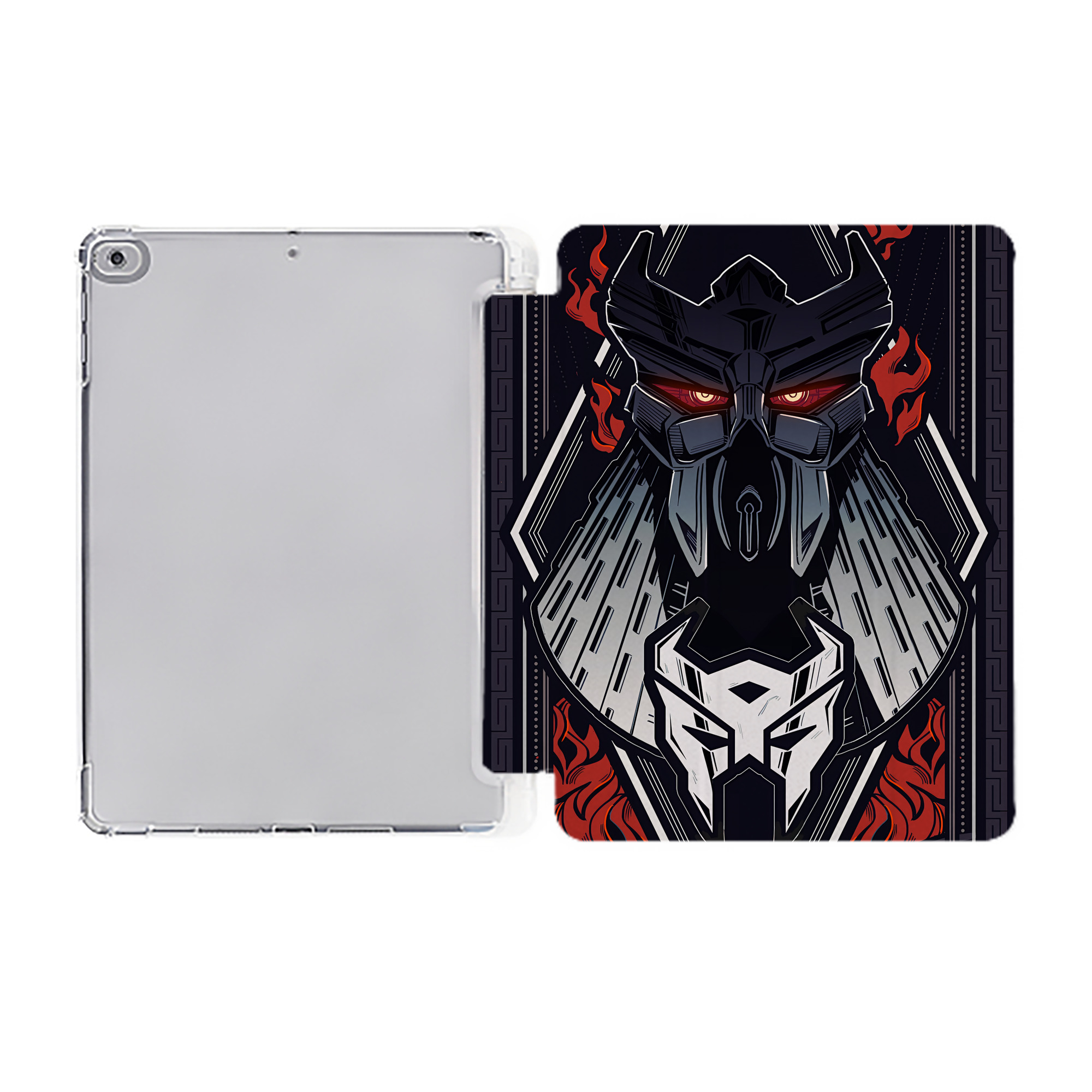 （画像用） Transformers トランスフォーマー IPad ケース ペン収納付き 三つ折りスタンド PUレザー×シリコン 対応機種9.5/10.5/10.9インチ